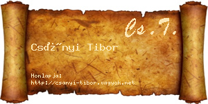 Csányi Tibor névjegykártya